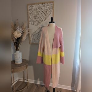 Chic Colorblock Open Cardigan